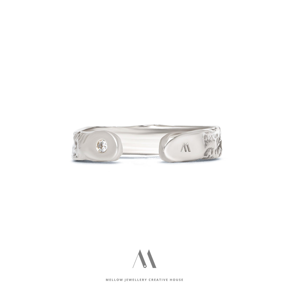 14k solid white gold Diamond ring R5/AuD027 - Mellow Jewellery Creative House