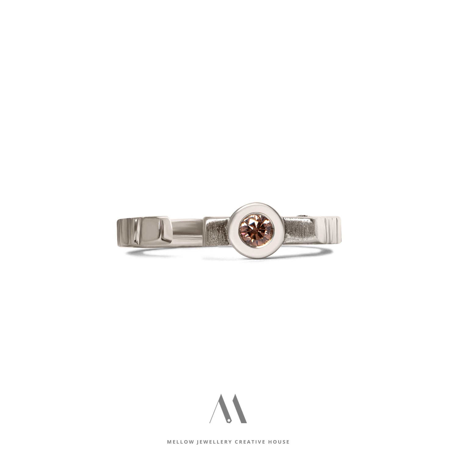 14k solid white gold Diamonds ring CMR/164 - Mellow Jewellery Creative House