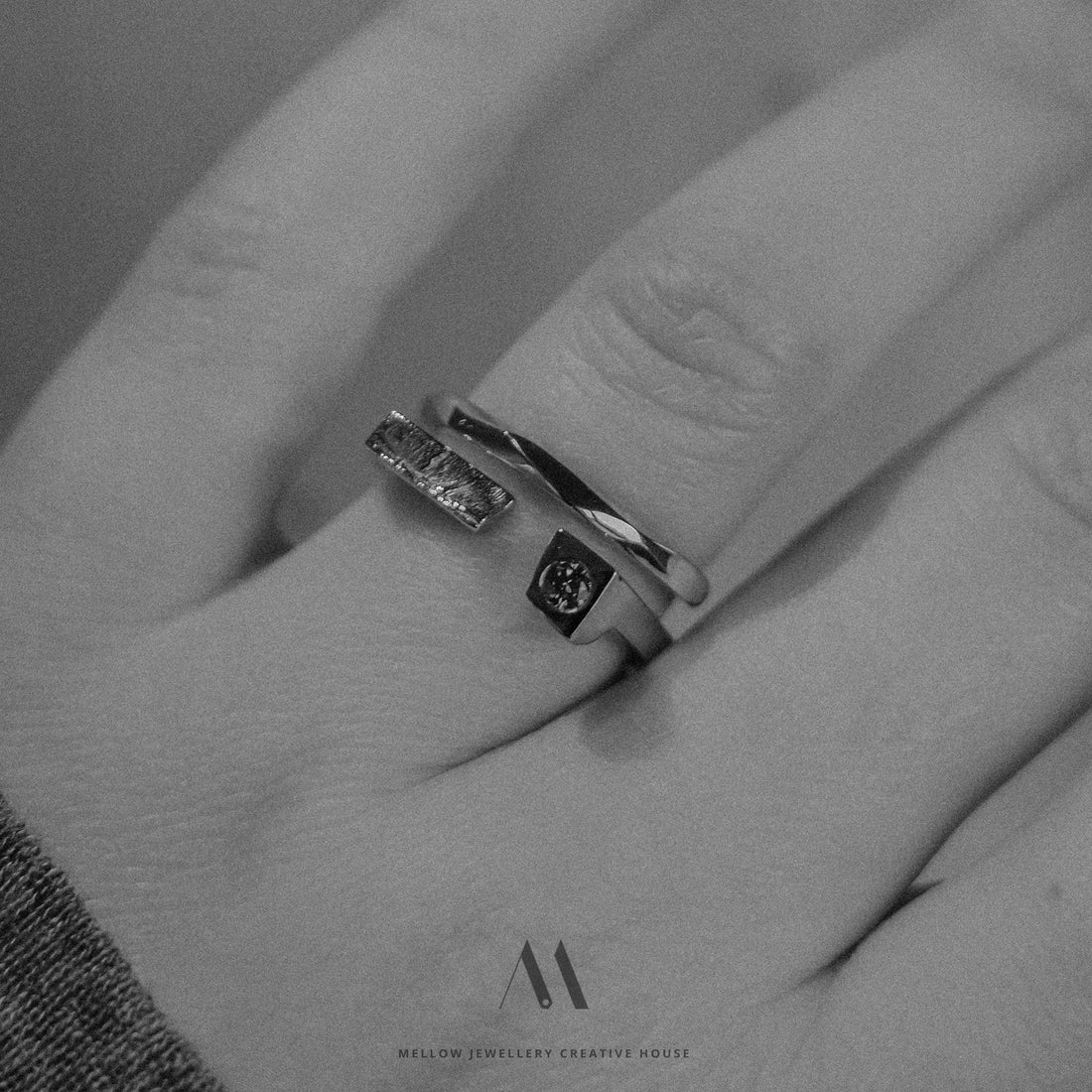 14k solid white gold Diamonds ring CMR/211 - Mellow Jewellery Creative House
