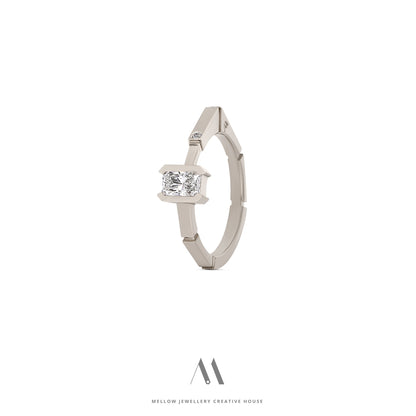 14k solid white gold Diamonds ring CMR/245 - Mellow Jewellery Creative House
