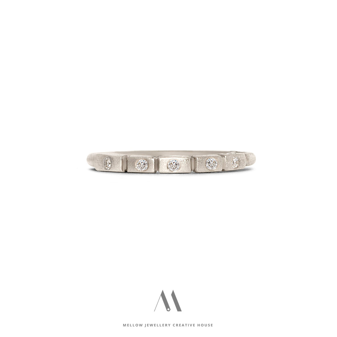 14k solid white gold Diamonds ring R5/AuD028 - Mellow Jewellery Creative House