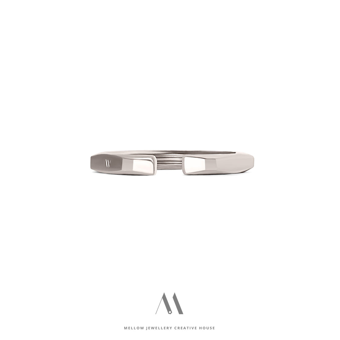 14k solid white gold ring R5/Au025 - Mellow Jewellery Creative House