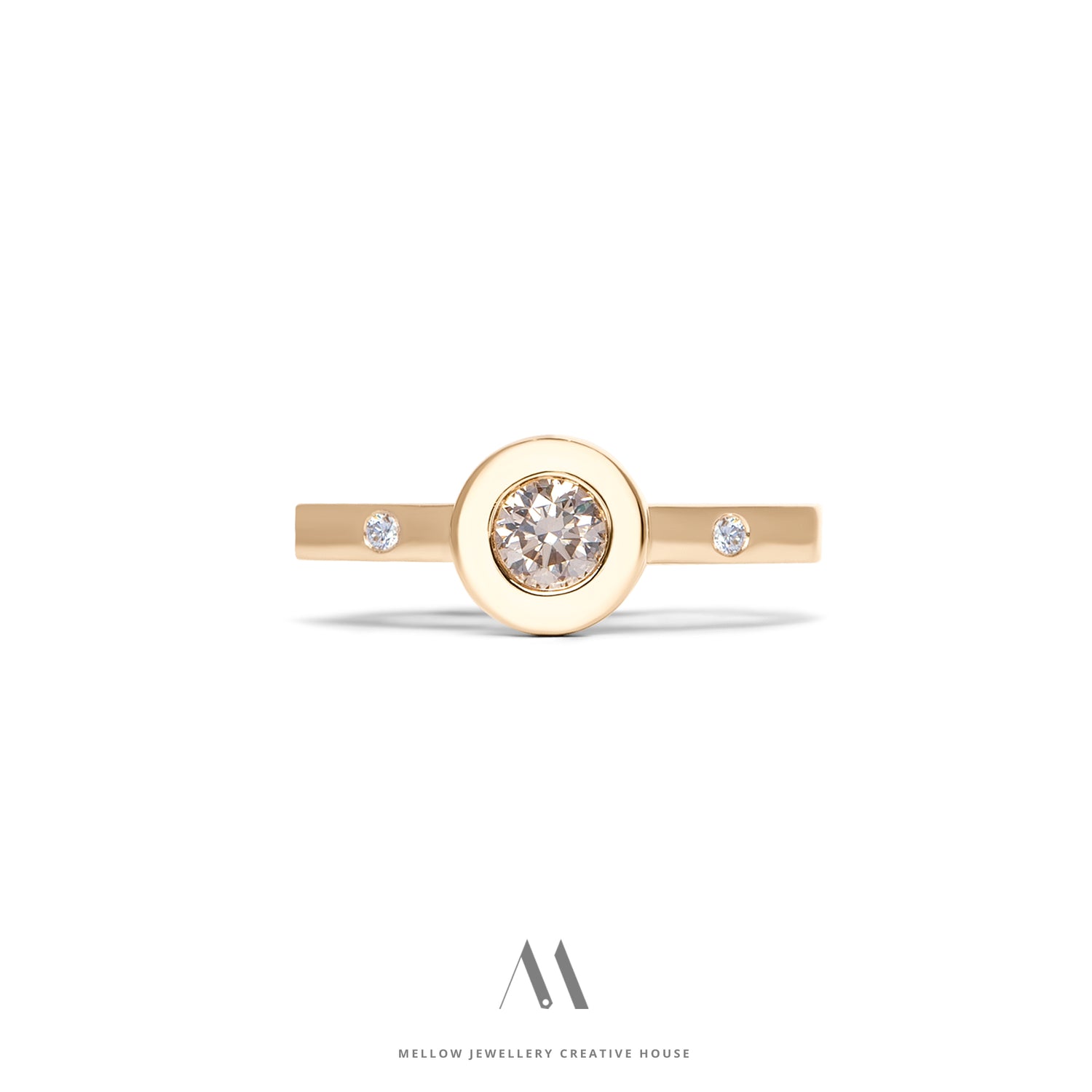 14k solid yellow gold Diamonds ring CMR/128