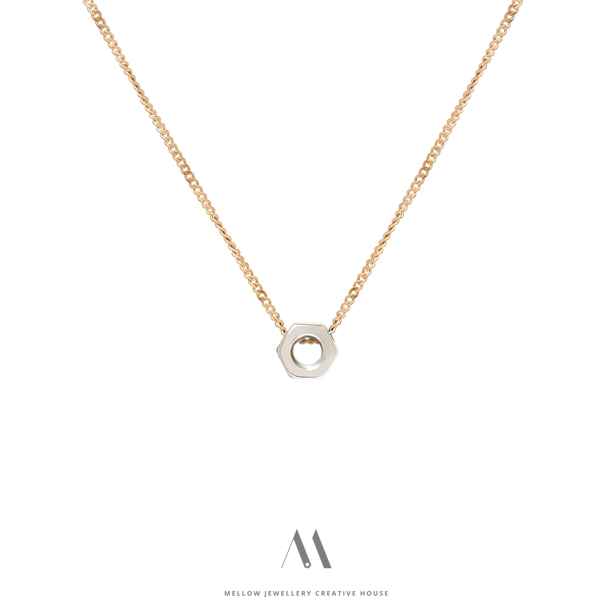 14k solid gold necklace N4/Au004