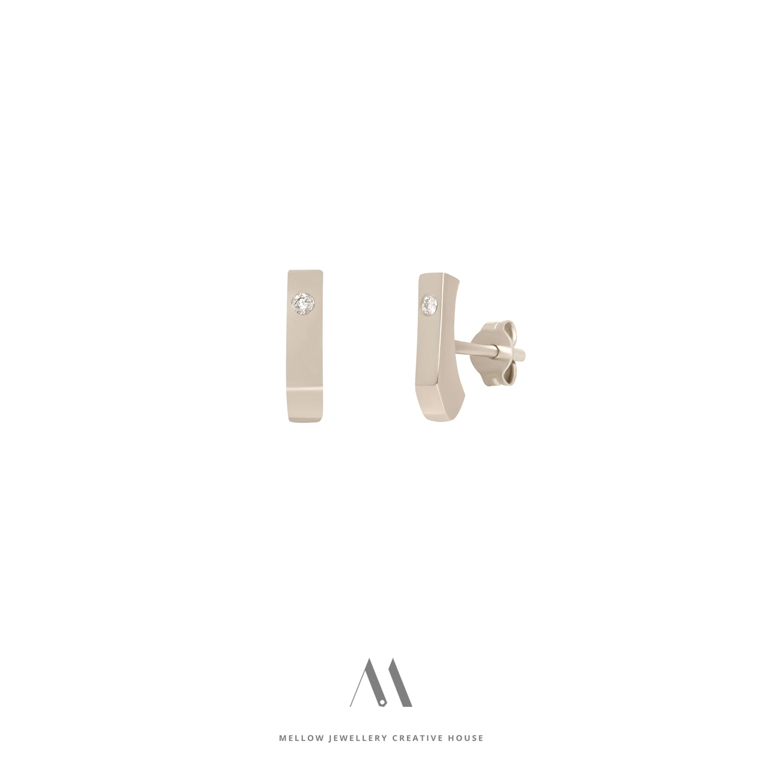 Solid gold Diamonds earrings E3/Au87 - Mellow Jewellery Creative House