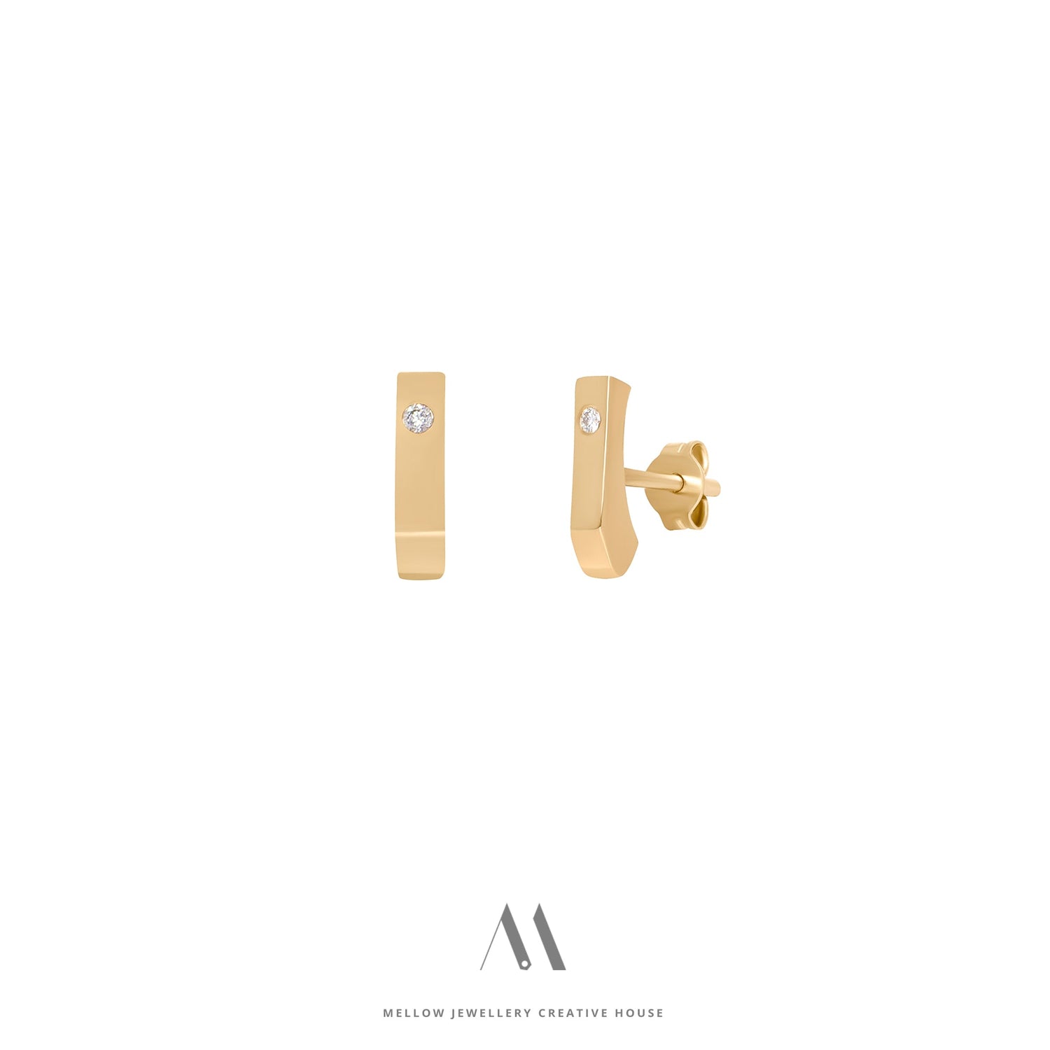 Solid gold Diamonds earrings E3/Au87 - Mellow Jewellery Creative House