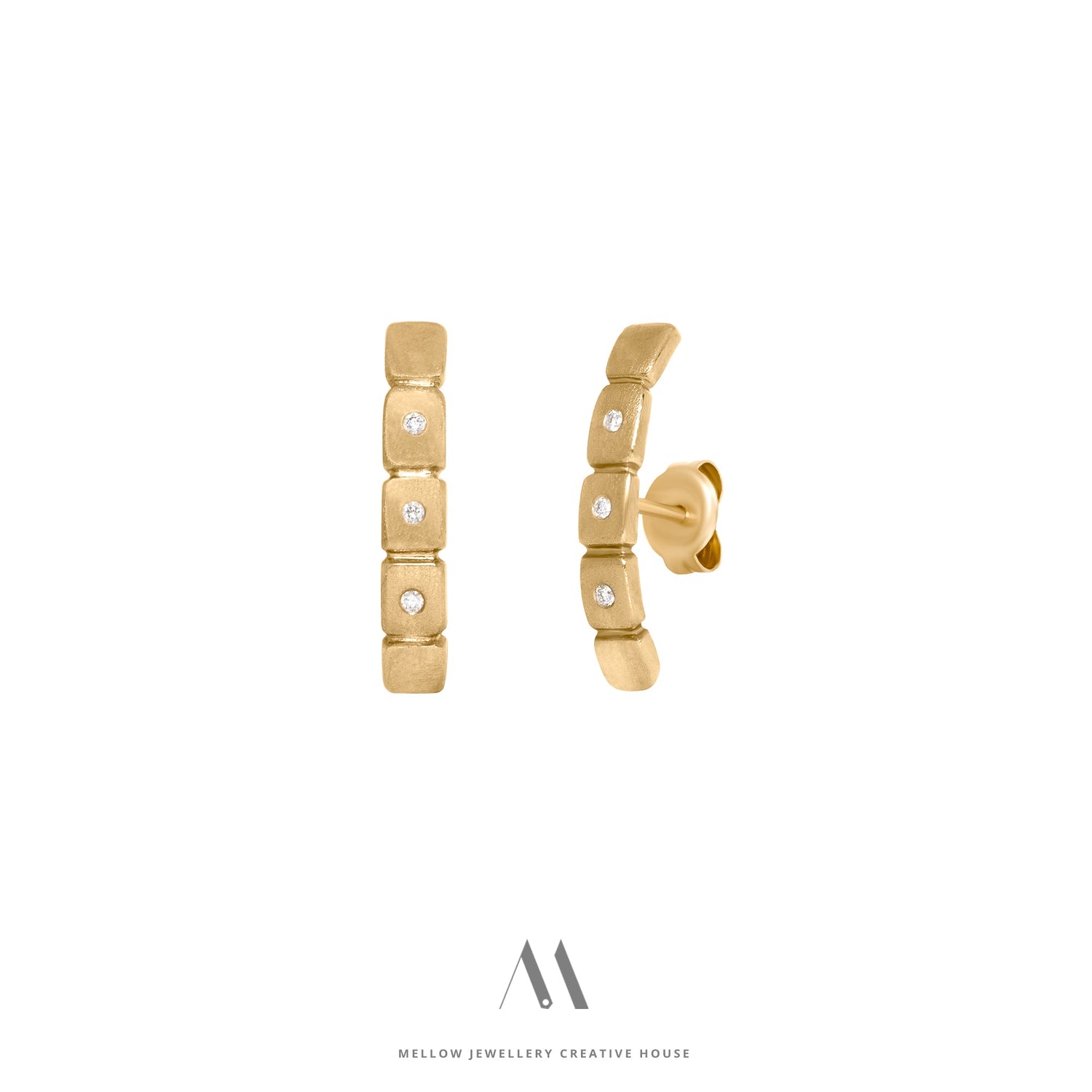Solid gold Diamonds earrings E3/Au88 - Mellow Jewellery Creative House