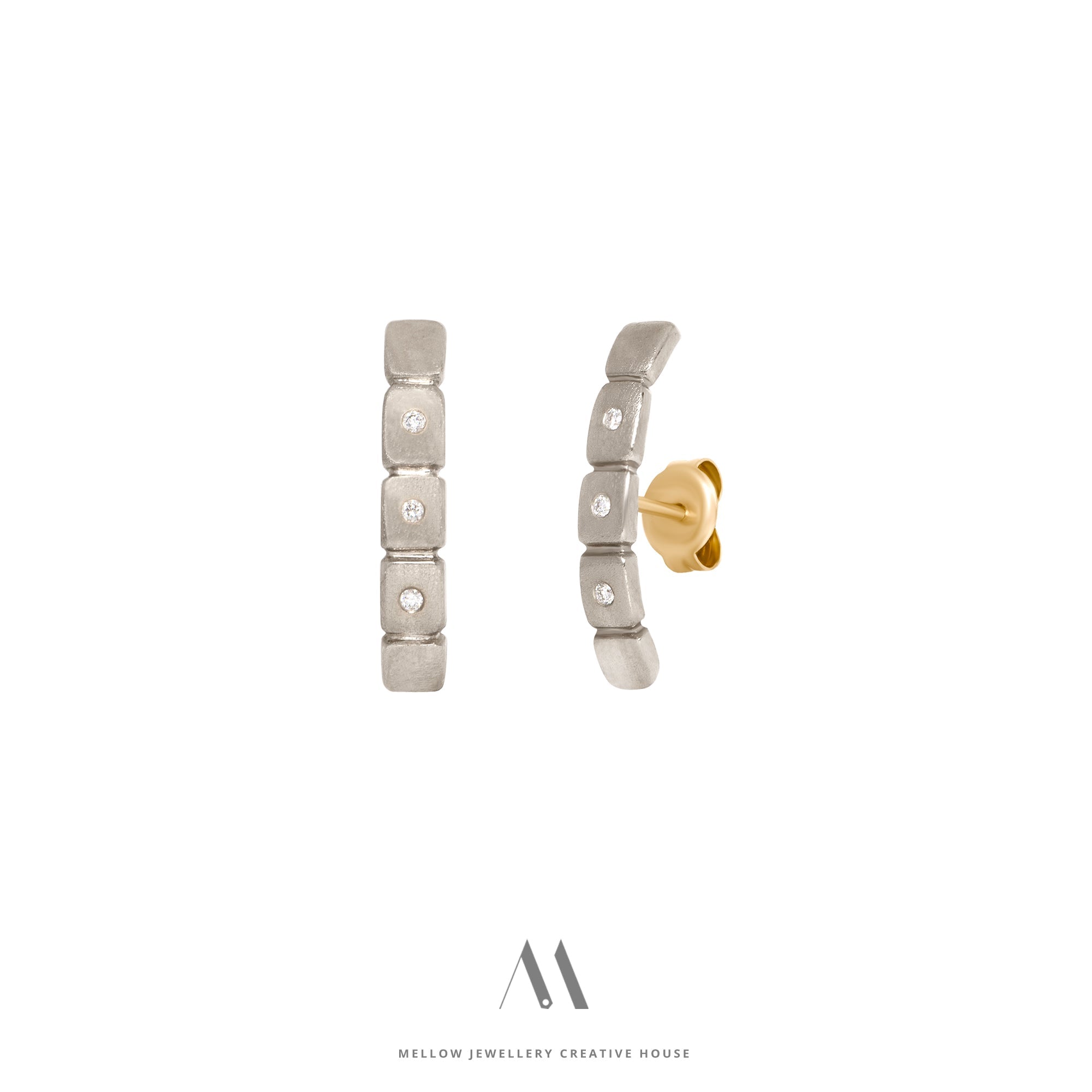 Solid gold Diamonds earrings E3/Au88 - Mellow Jewellery Creative House