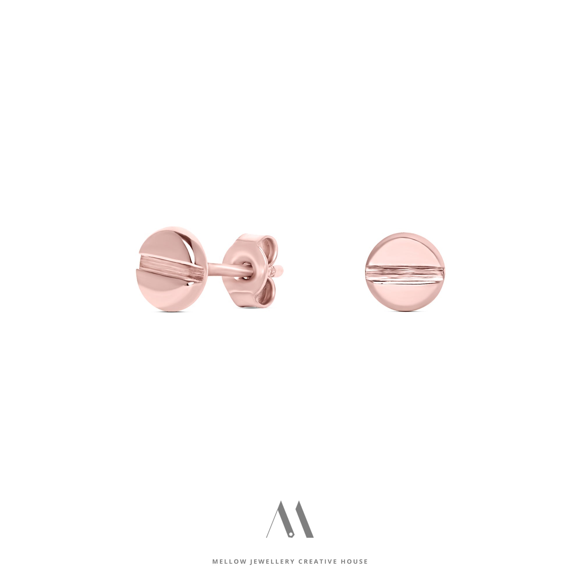 Solid gold stud earrings E3/Au20 - Mellow Jewellery Creative House
