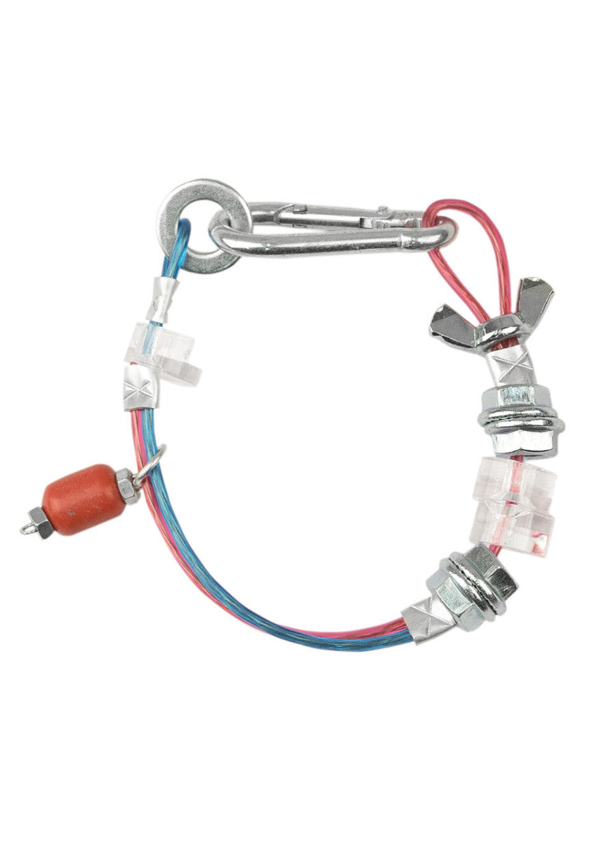 Bracelet with metal plastic details and Coral bead