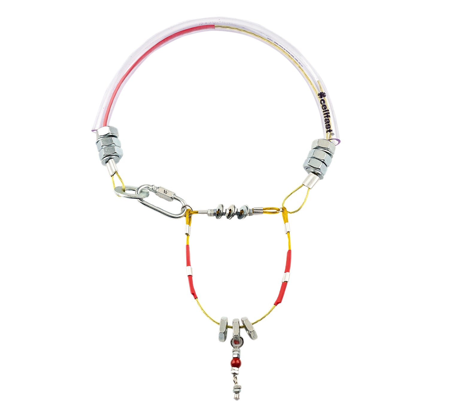 Mellow by Melita Rus metal necklace with  red swarovski pearl