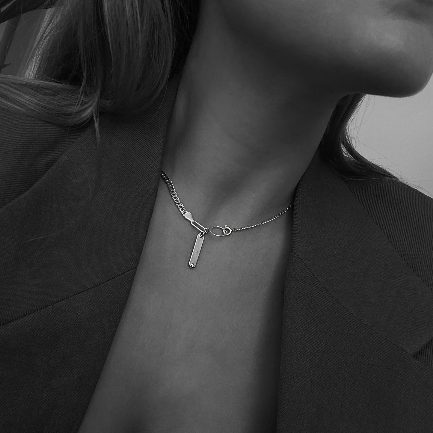 Sterling silver statement necklace N4/SiE51-1
