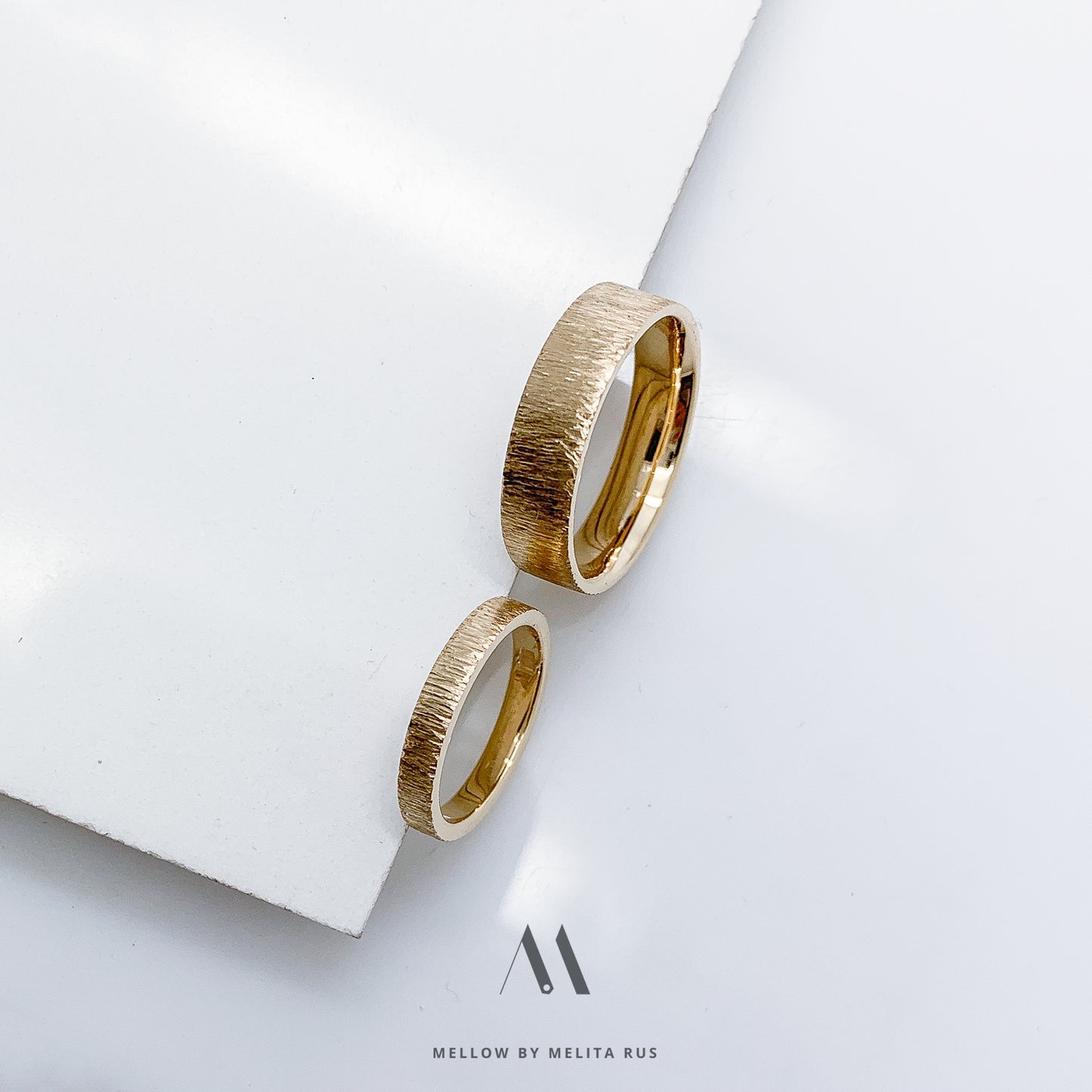 Custom made rose gold wedding rings CMW/15-1