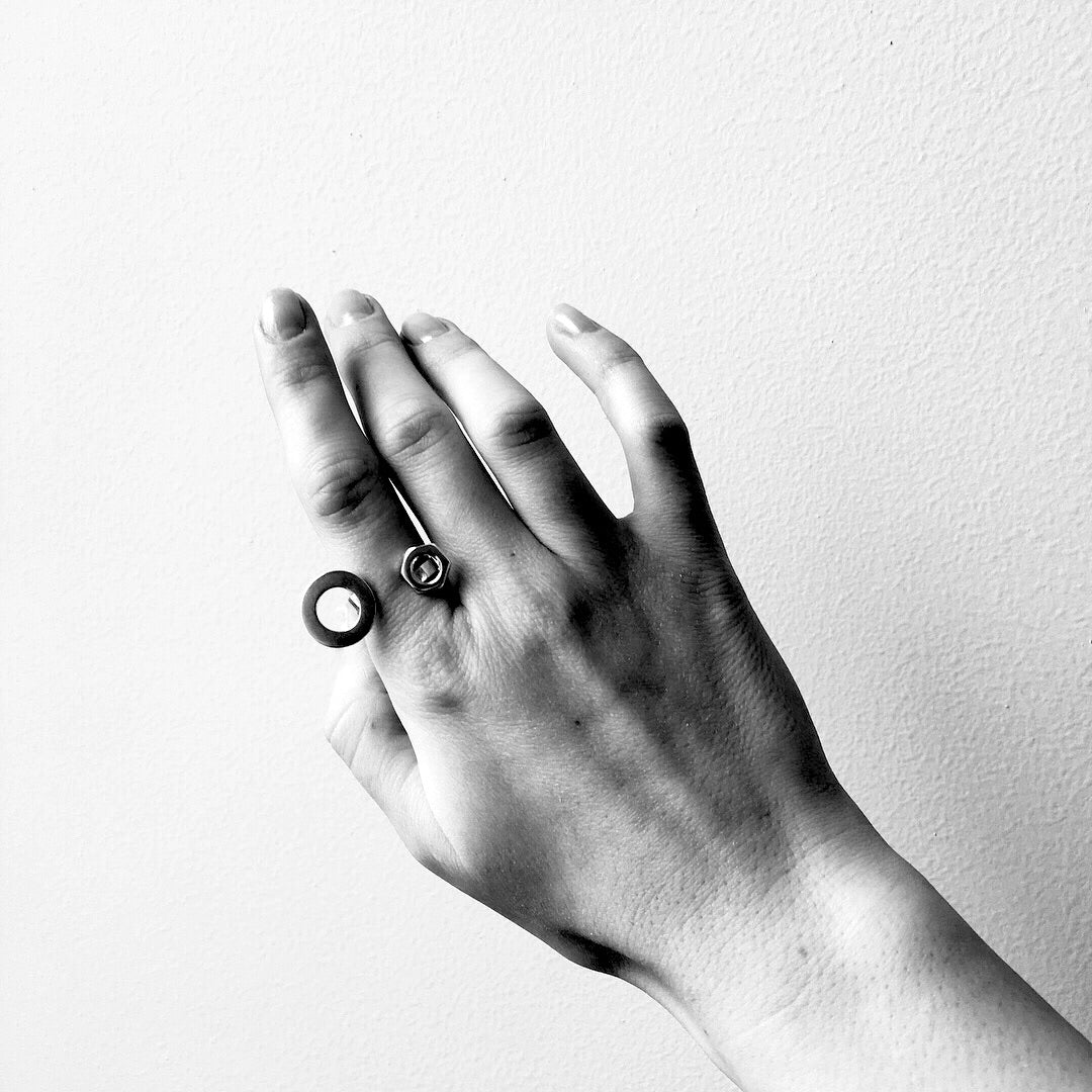 Sterling silver handmade concept jewellery ring