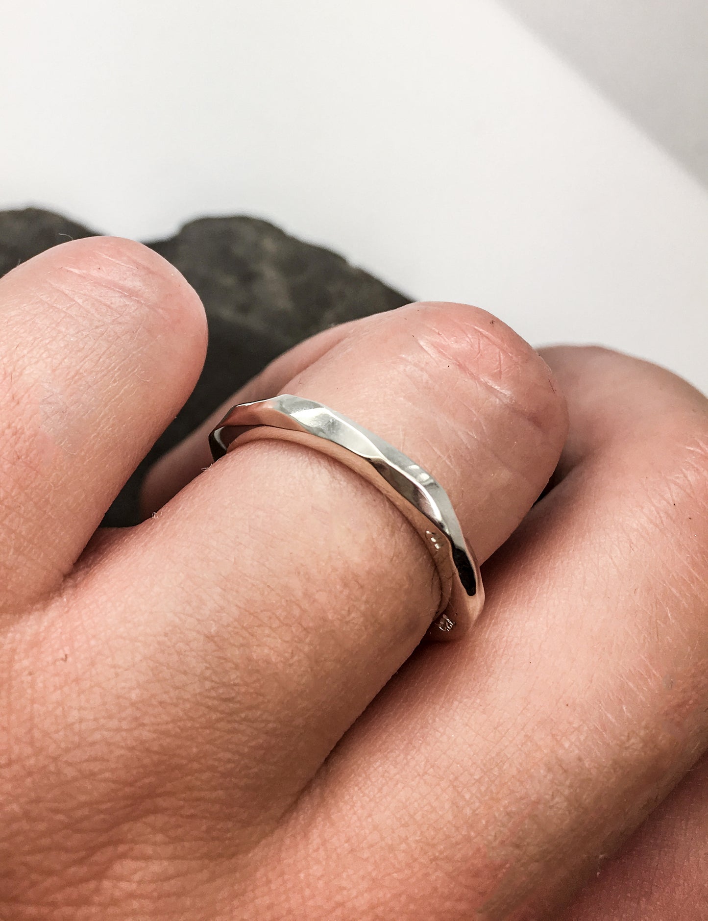 contemporary silver ring